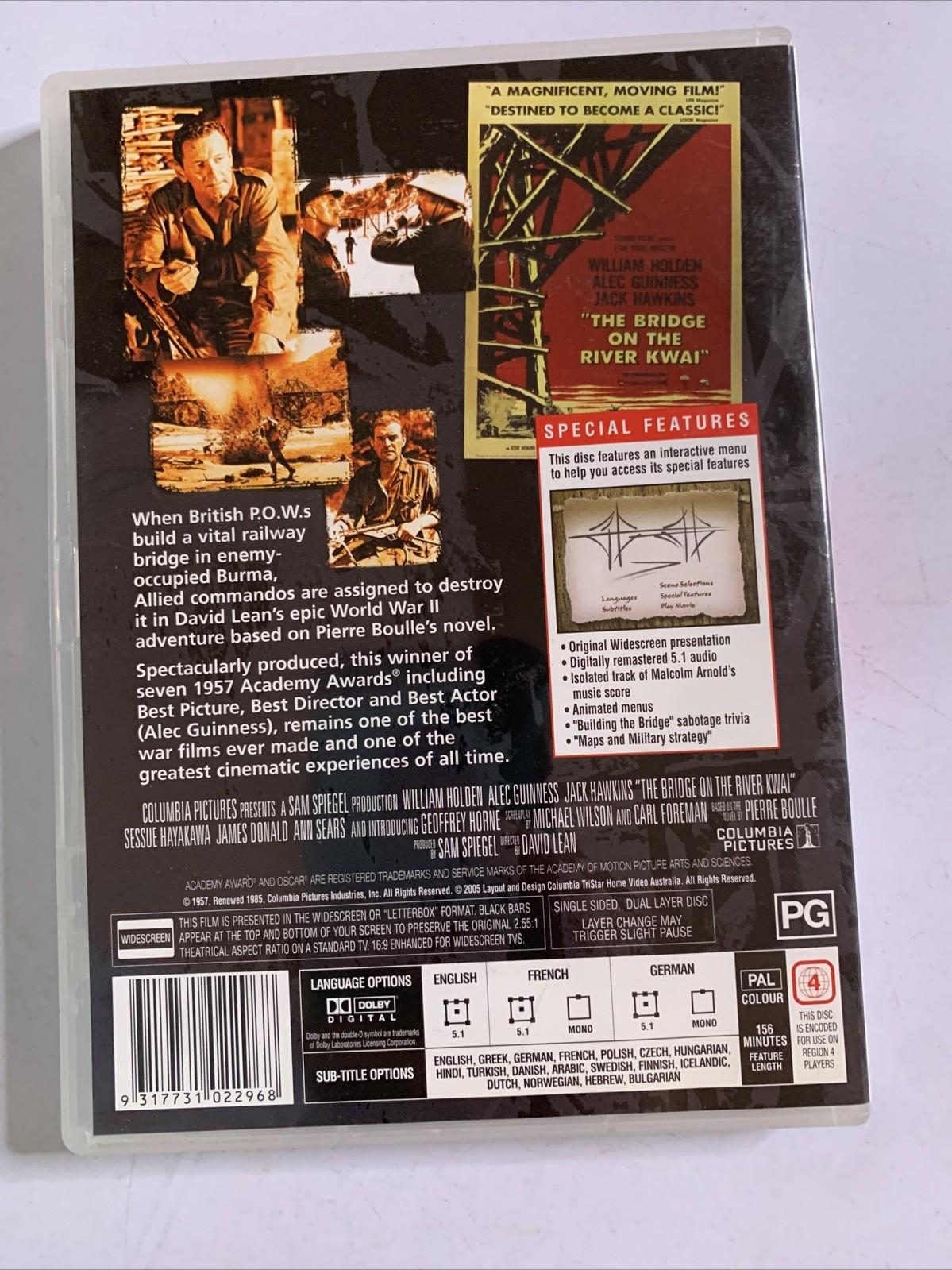 The Bridge On The River Kwai (DVD, 1957) Alec Guinness, William Holden Region 4