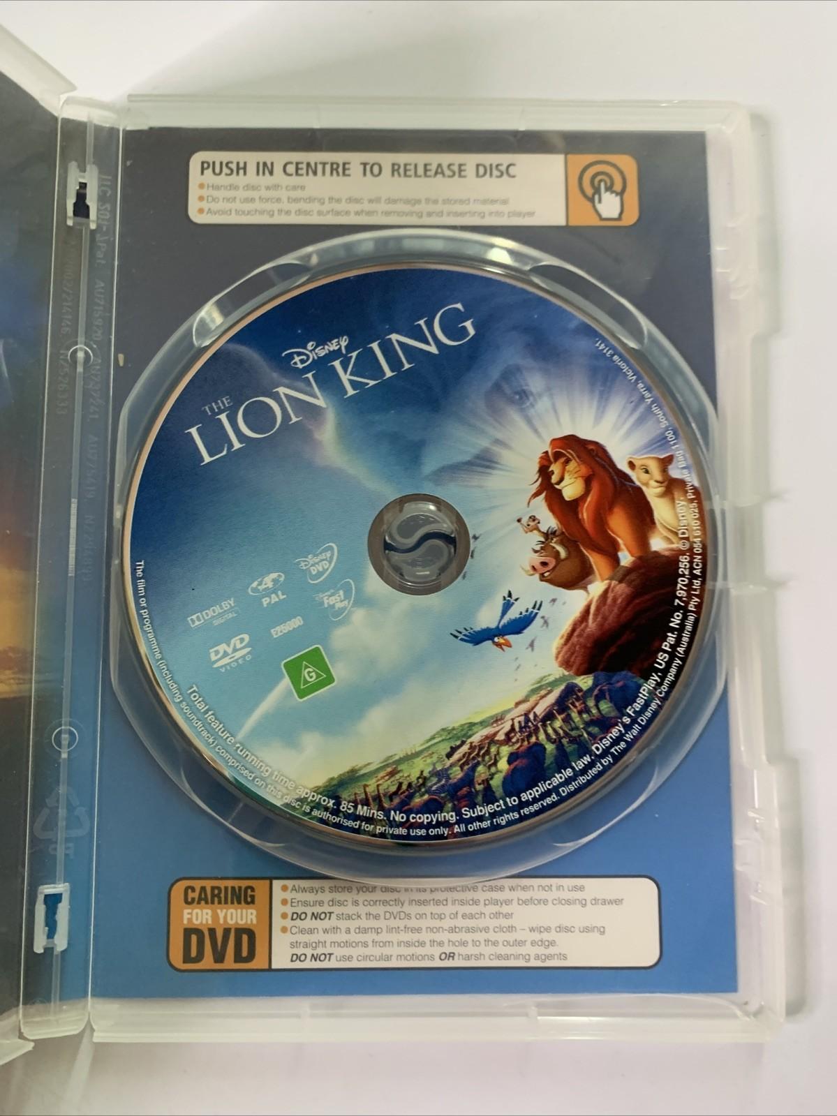The Lion King (DVD, 1994) Animation Film Disney Region 4
