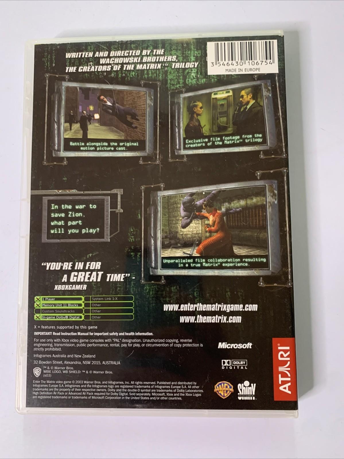 Enter The Matrix Microsoft XBOX Original PAL 2003 Game Complete