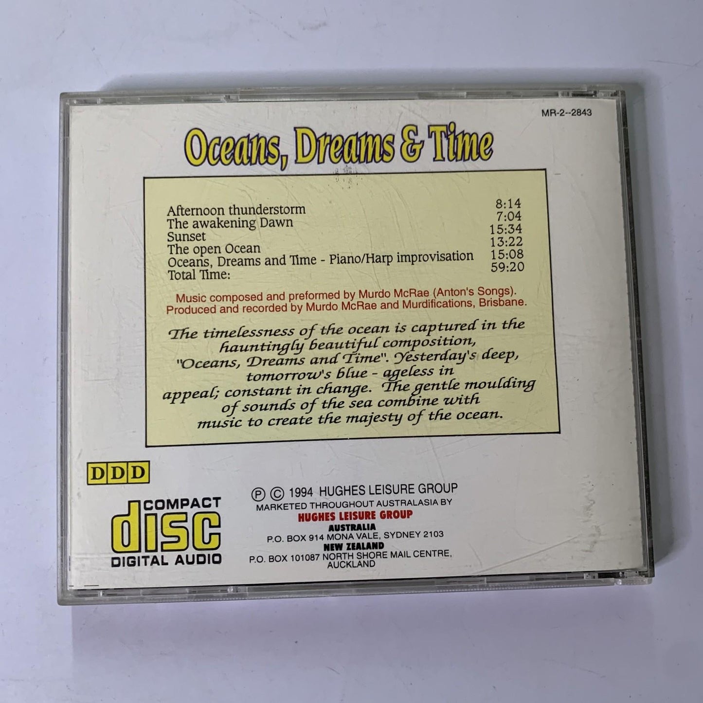 Oceans, Dreams & Time (CD, 1994) Relaxation Nature Music MR-2-2843