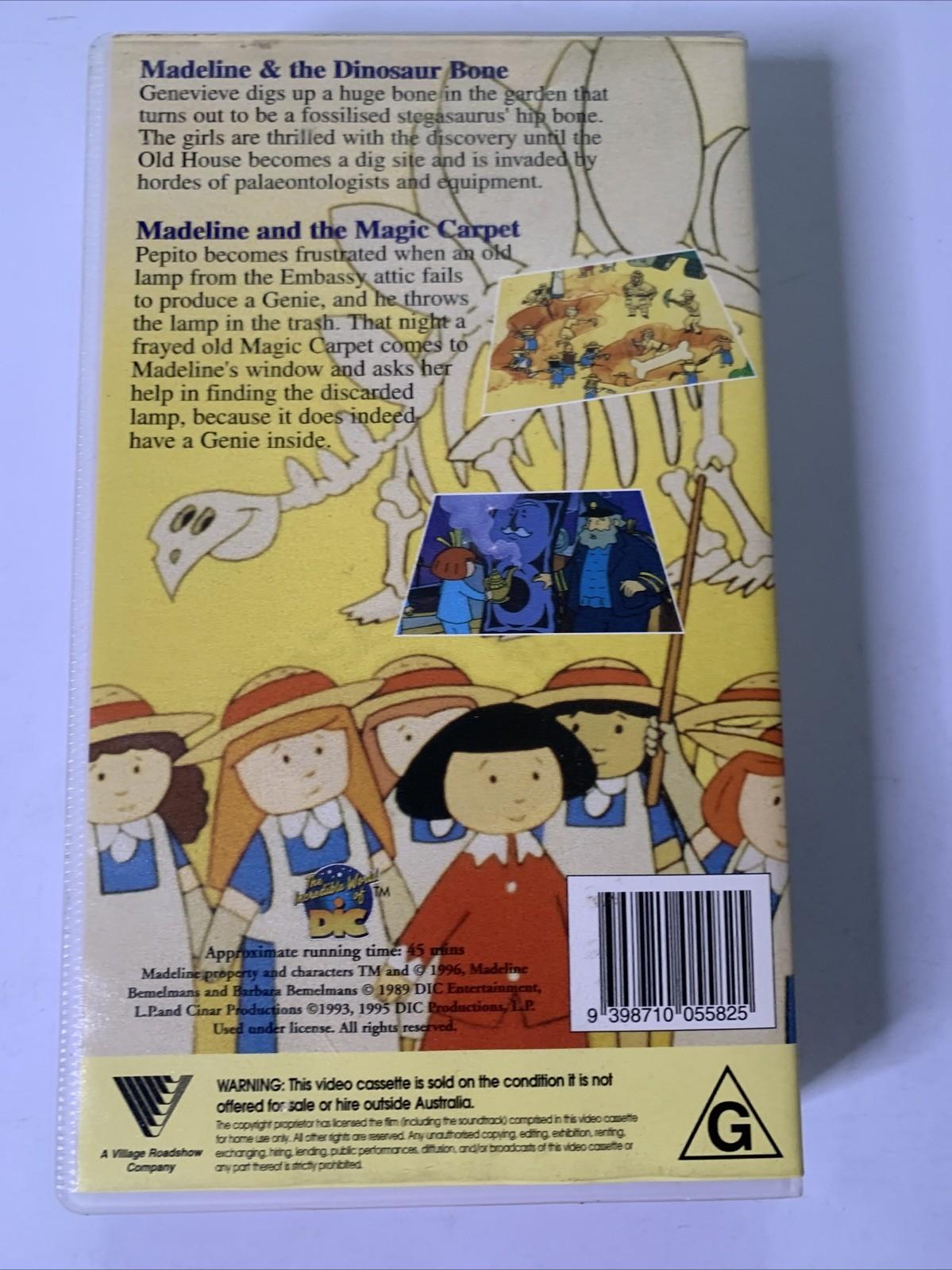 Madeline: And The Dinosaur Bone + Magic Carpet VHS 1996 PAL