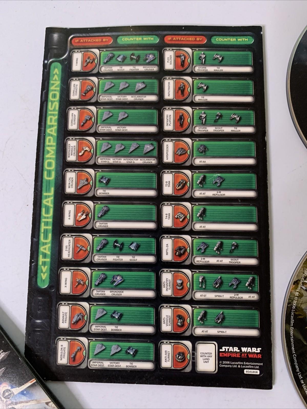 Star Wars: Empire At War PC CD-ROM WIndows 2006 RTS Strategy Game Complete