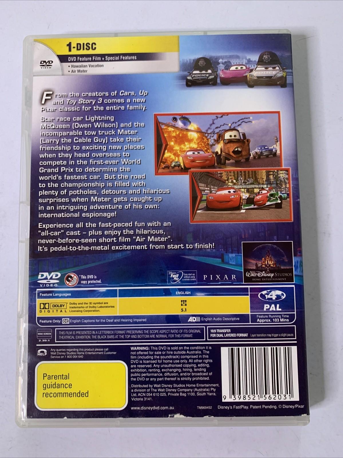 Cars 2 (DVD, 2011) Animation Pixar Disney Region 4