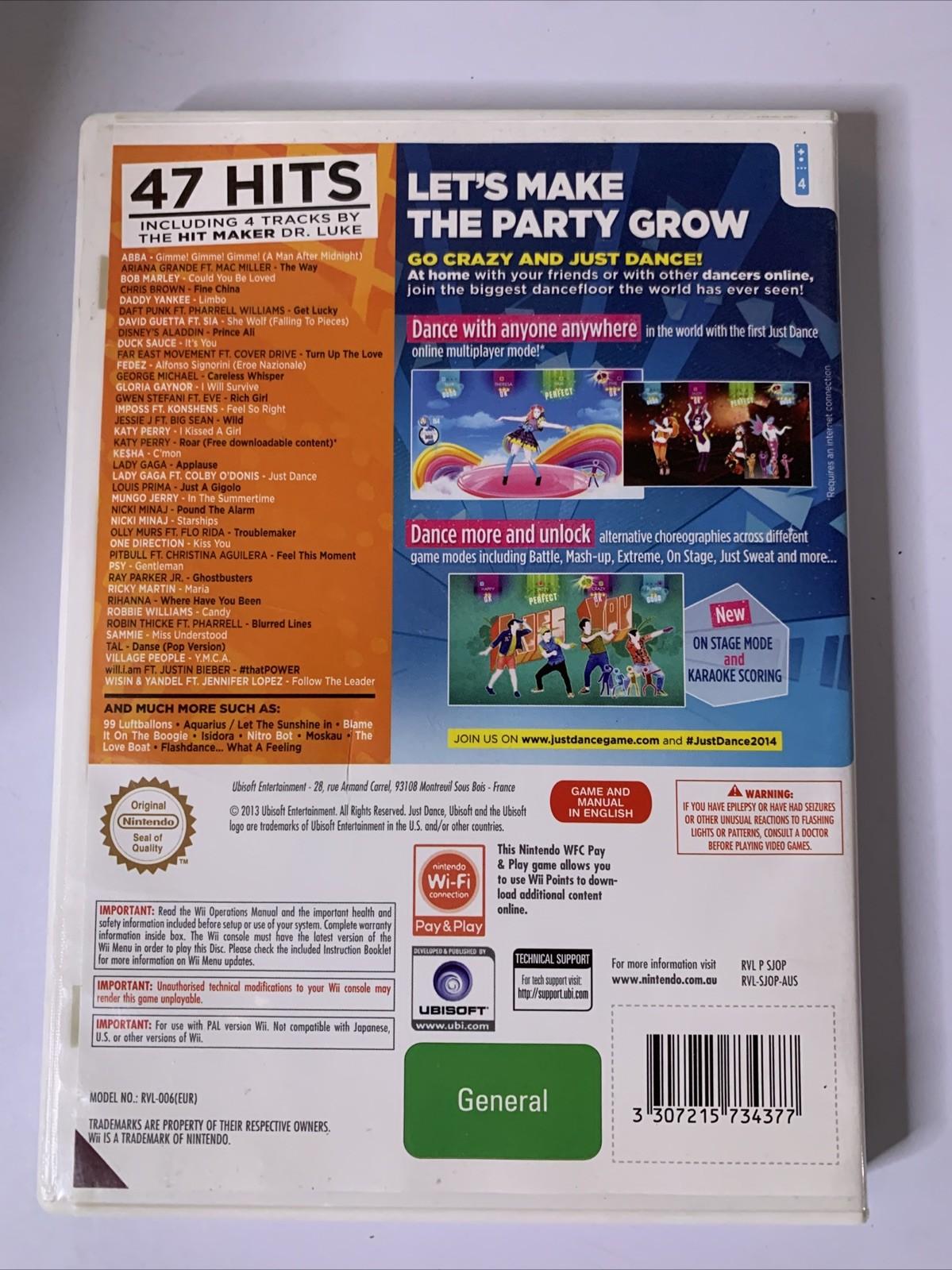 Just Dance 2014 Nintendo Wii PAL Game Complete