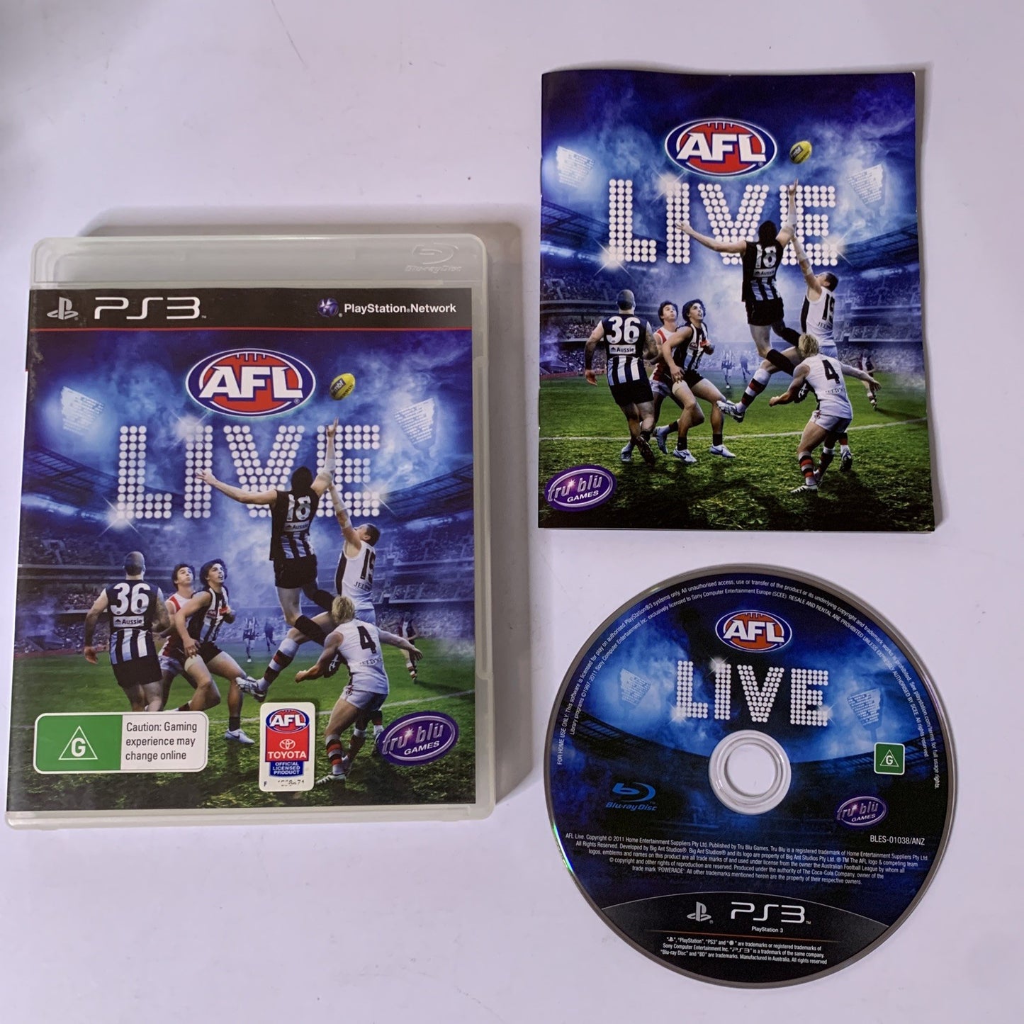 AFL Live PS3 PlayStation 3 Australian Football Game Complete