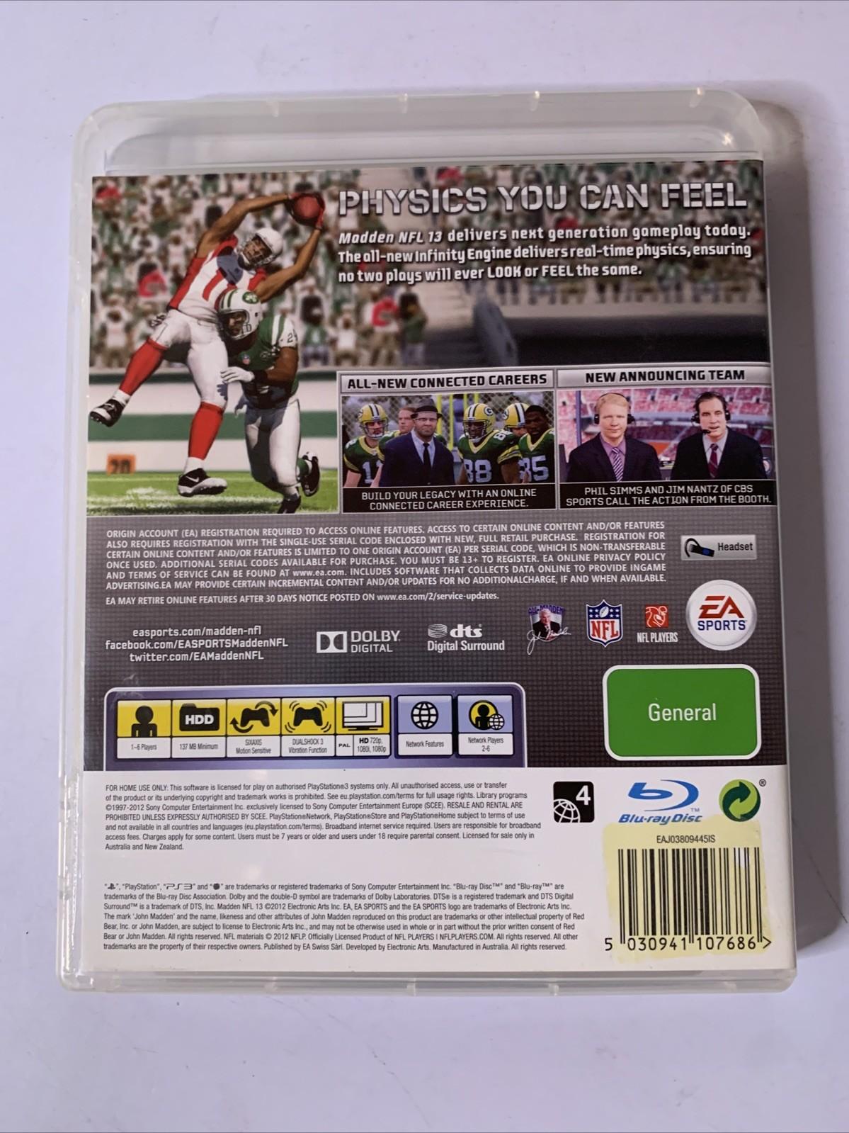 Madden NFL 13 PS3 PlayStation 3 EA Sports Game