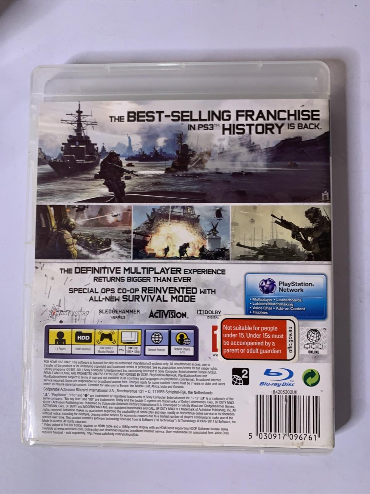 Call Of Duty Modern Warfare 3 MW3 Sony Playstation 3 PS3 Game Complete