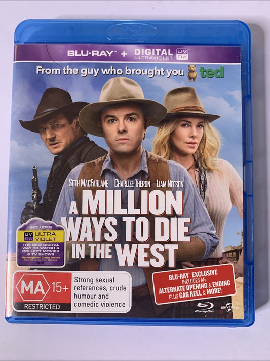 A Million Ways To Die In The West (Blu-ray, 2014) Seth Macfarlane, Liam Neeson