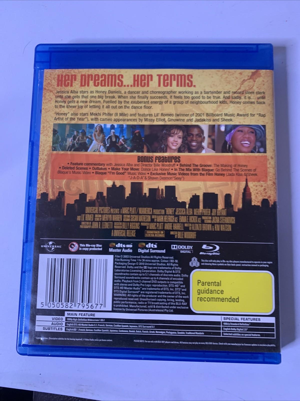 Honey (Blu-ray, 2003) Jessica Alba, Zachary Williams, Mehki Phifer All Regions