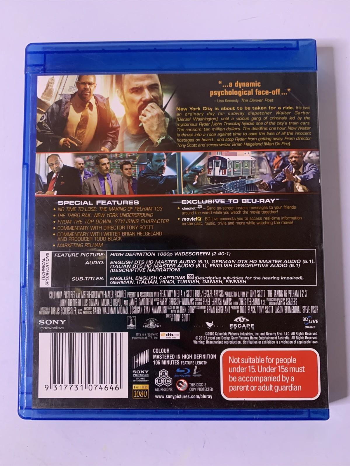 The Taking Of Pelham 123 (Blu-ray, 2009) Denzel Washington, John Travolta