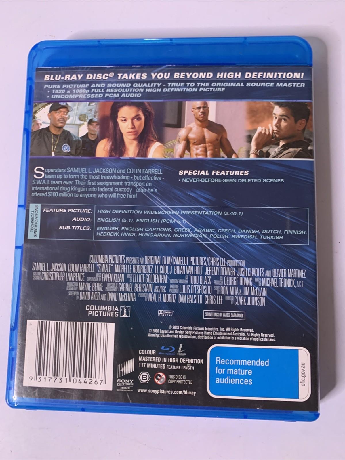 SWAT (Blu-ray, 2003) Colin Farrell, Samuel L. Jackson, Jeremy Renner Region B