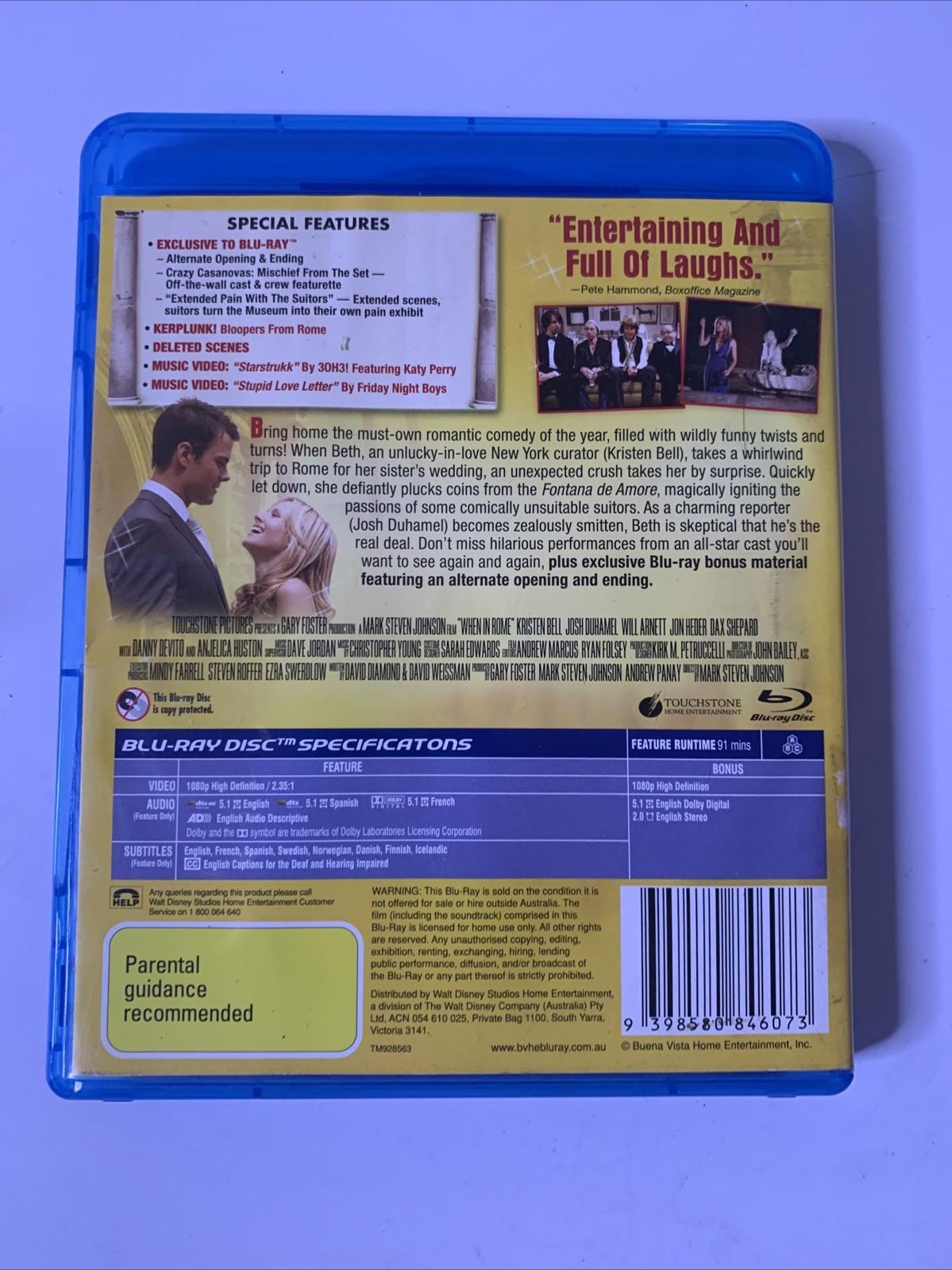 When In Rome (Blu-ray, 2010) Josh Duhamel, Kristen Bell  All Regions