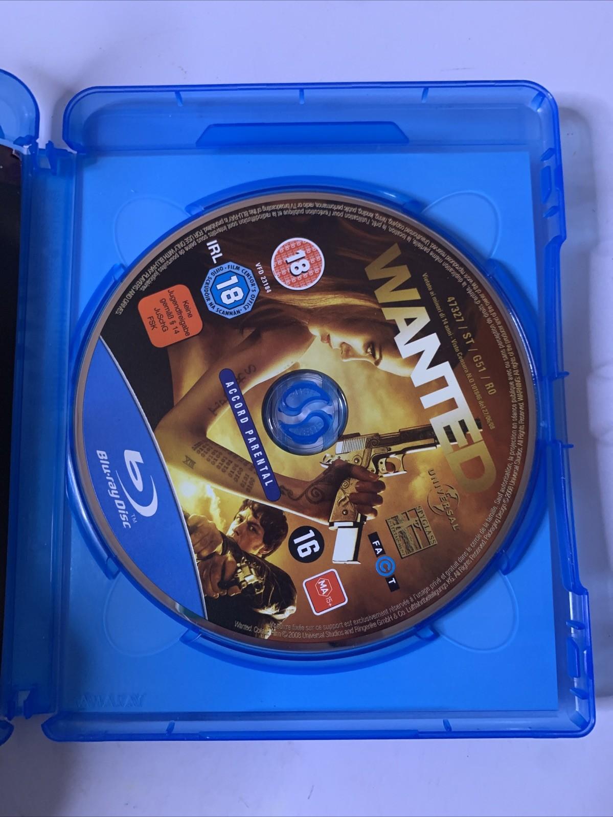 Wanted (Blu-ray, 2008) Angelina Jolie, James McAvoy, Morgan Freeman Region B