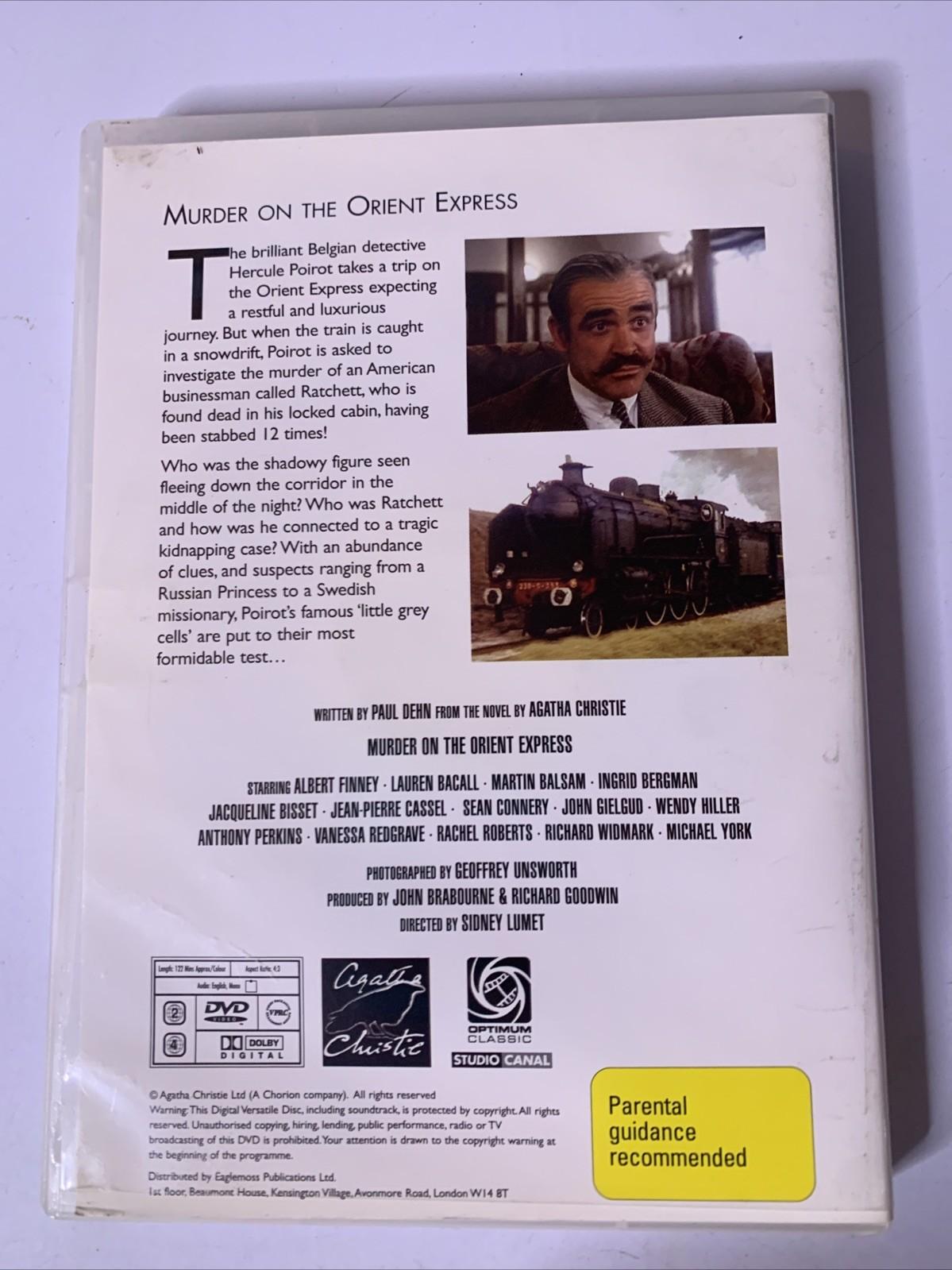 Murder On The Orient Express (DVD, 1974) Lauren Bacall, Albert Finney Region 4&2