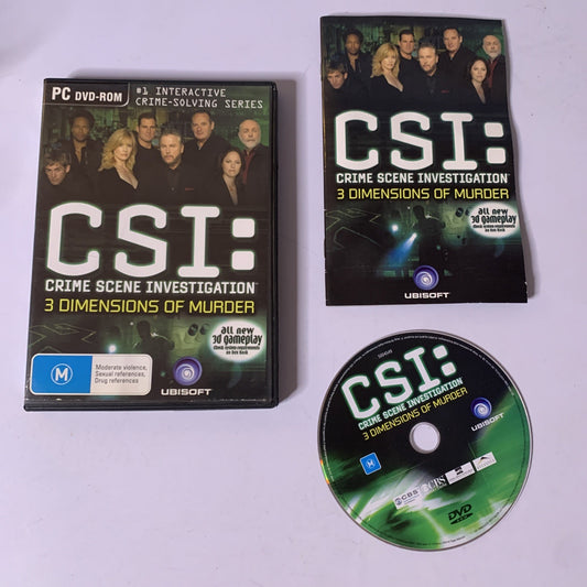 CSI: 3 Dimensions Of Murder PC DVD Windows Detective Game Complete