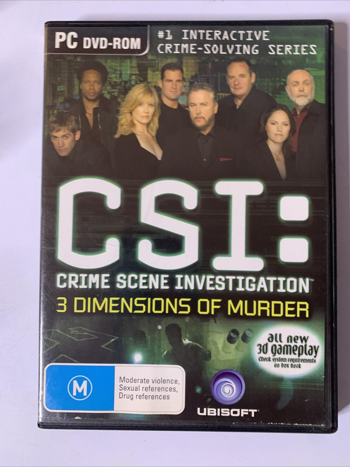 CSI: 3 Dimensions Of Murder PC DVD Windows Detective Game Complete