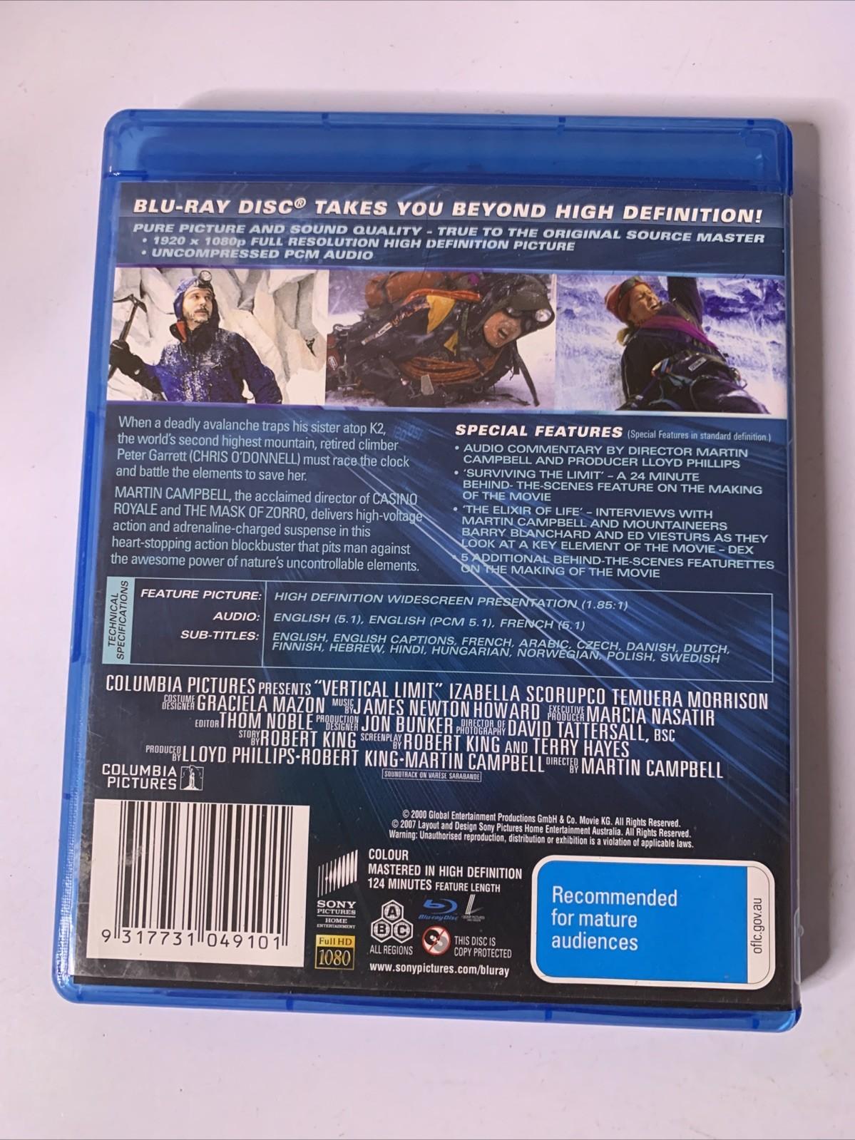 Vertical Limit (Blu-ray, 2000) Bill Paxton, Chris O'Donnell, Ben Mendelsohn