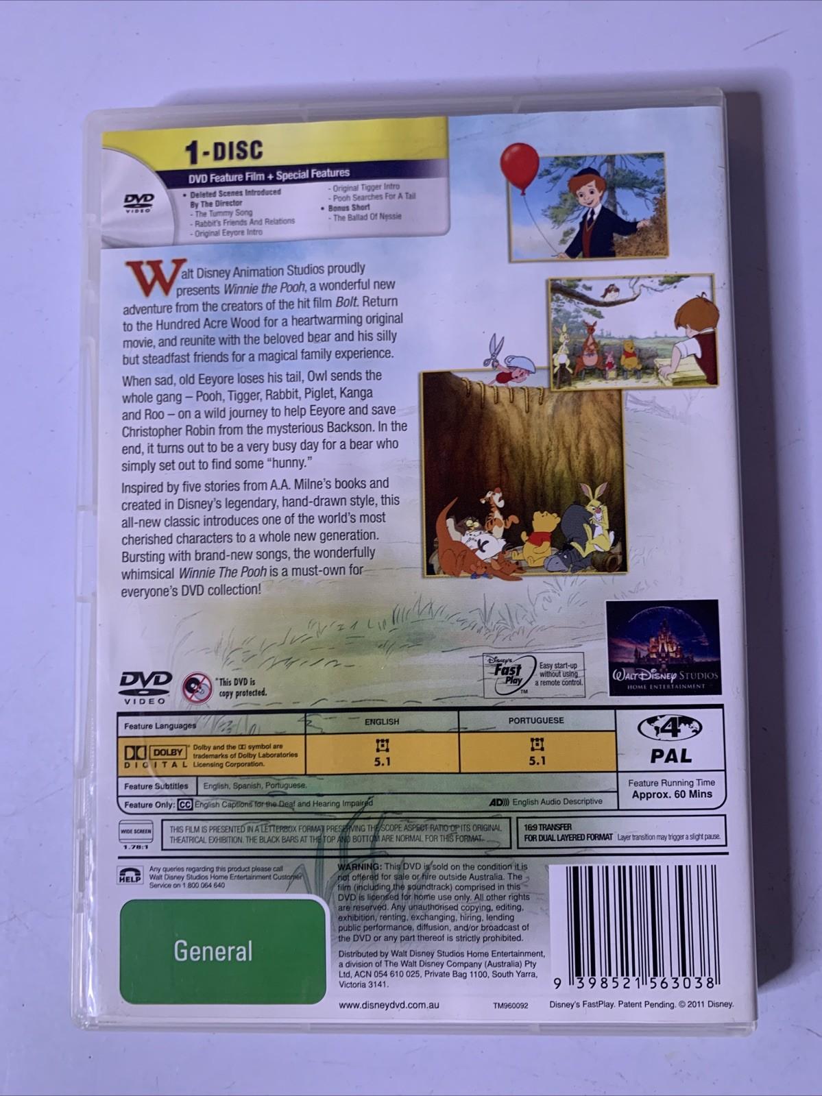 Winnie the Pooh Movie (DVD, 2011) Disney Region 4