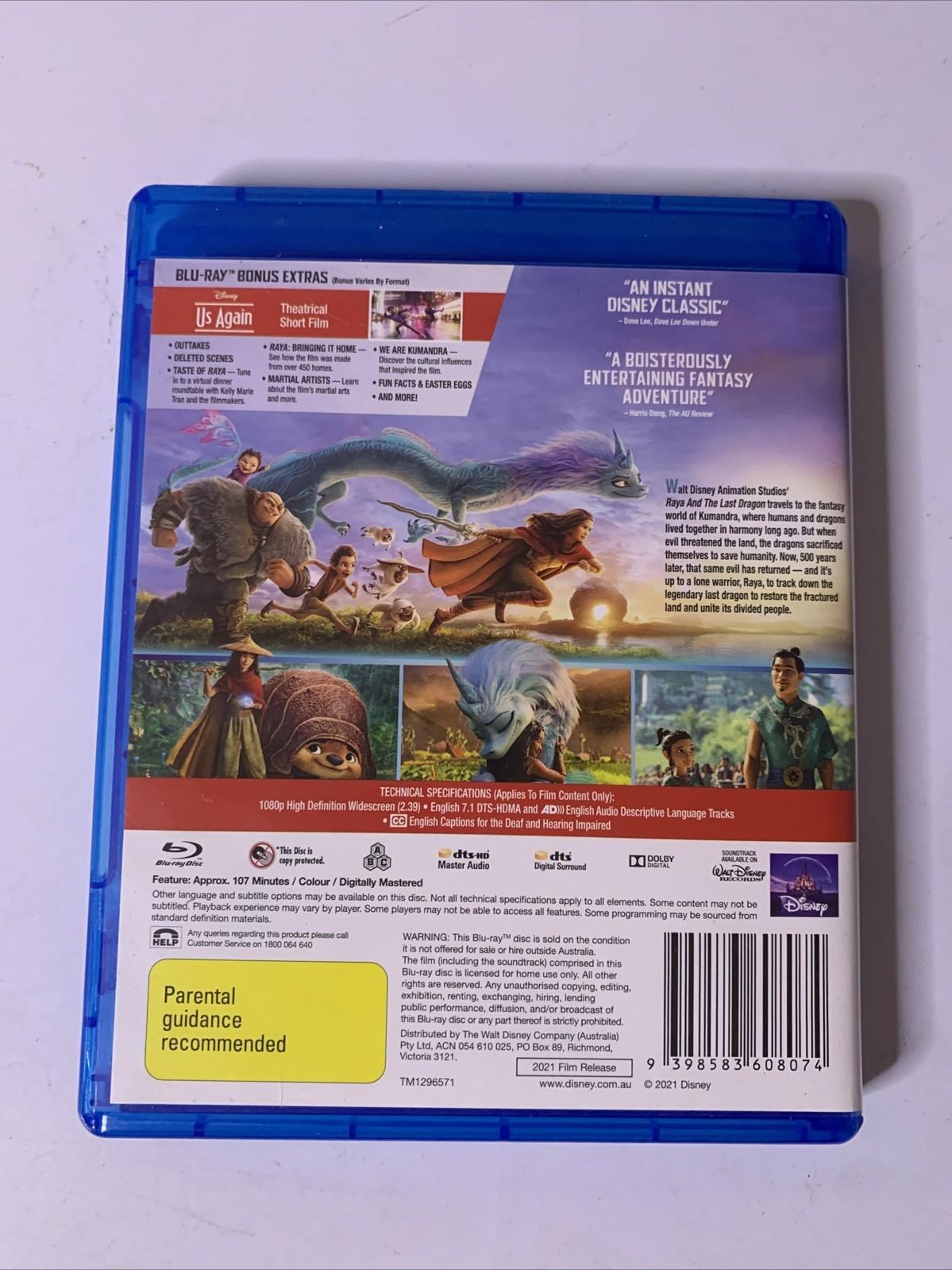 Raya And The Last Dragon (Blu-ray, 2021) Disney Animated Film  All Regions
