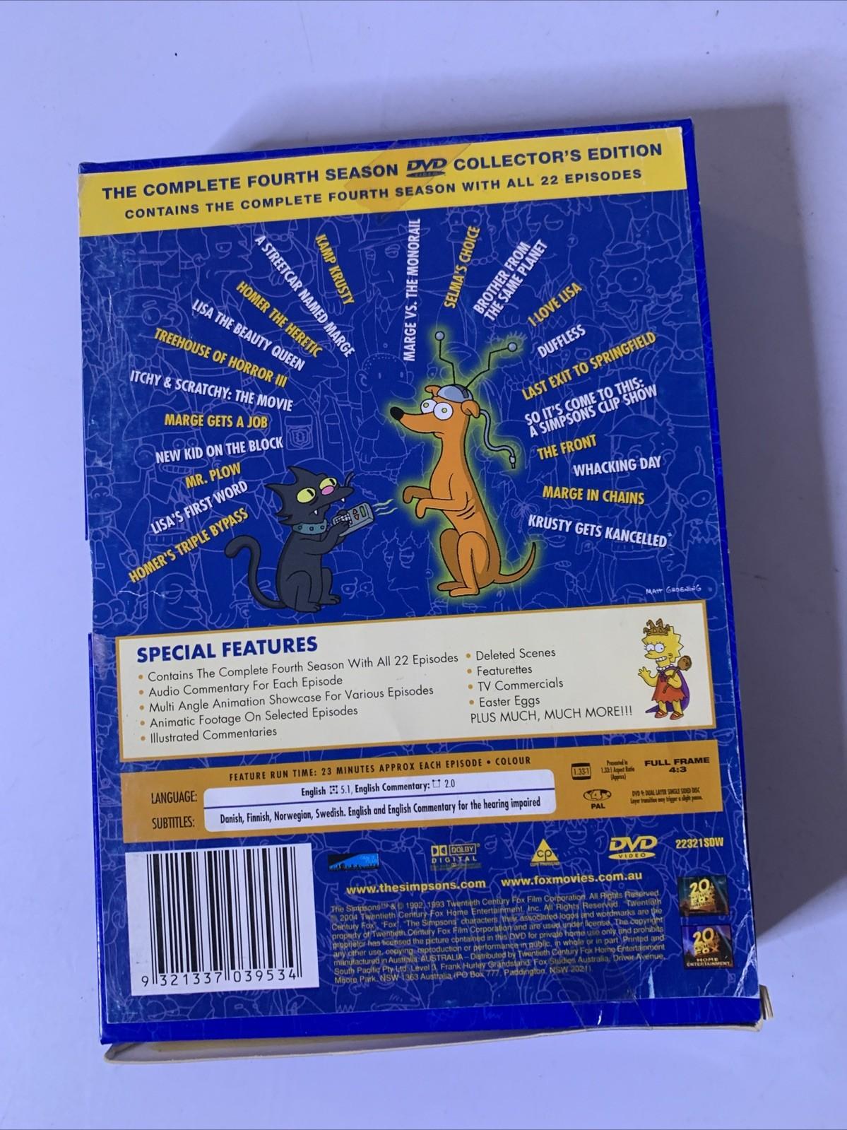 The Simpsons: Season 4 (DVD, 1992, 4-Disc Set) Region 4