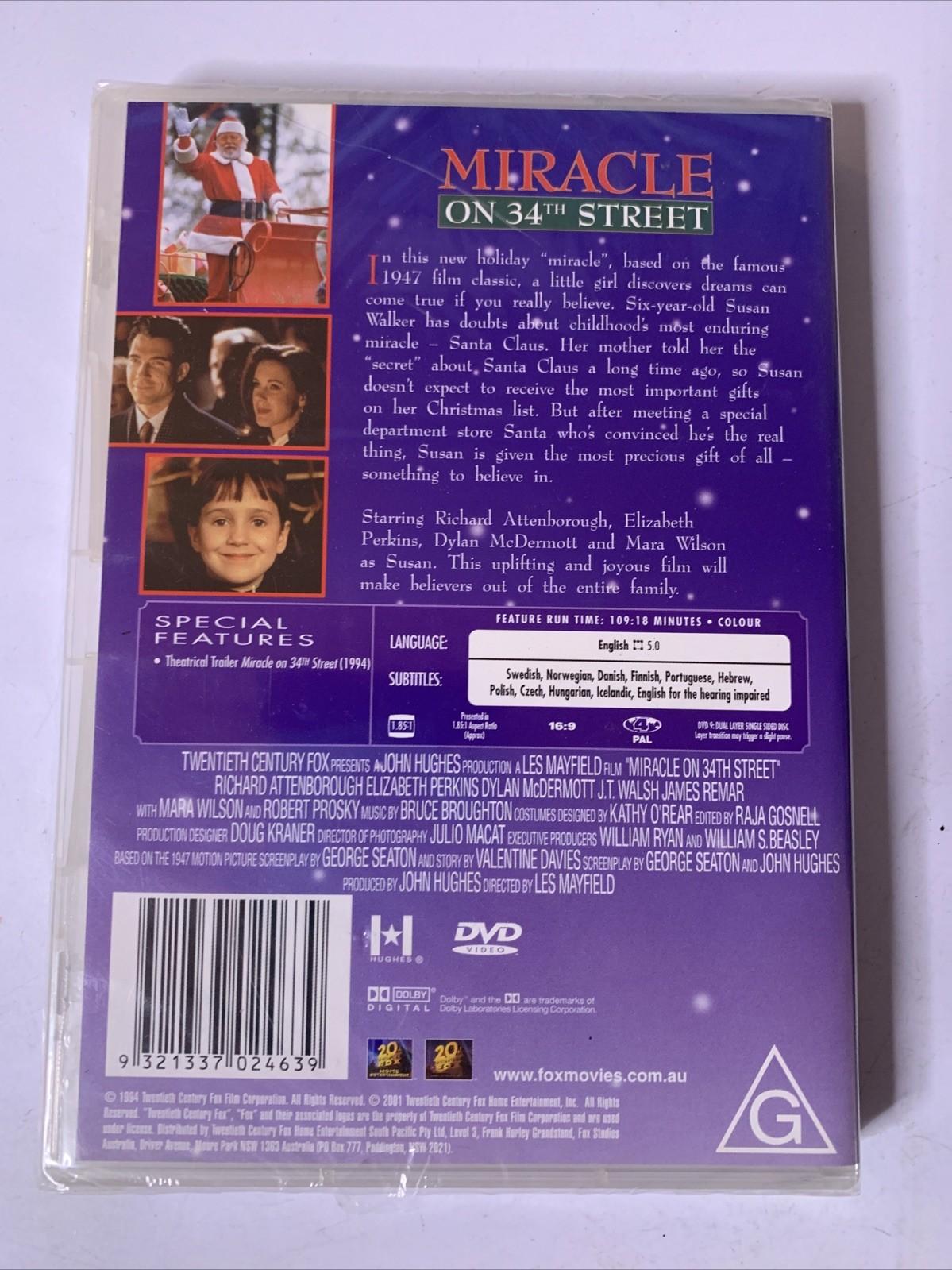 Miracle On 34th Street (DVD, 1994) Elizabeth Perkins, Richard Attenborough NEW