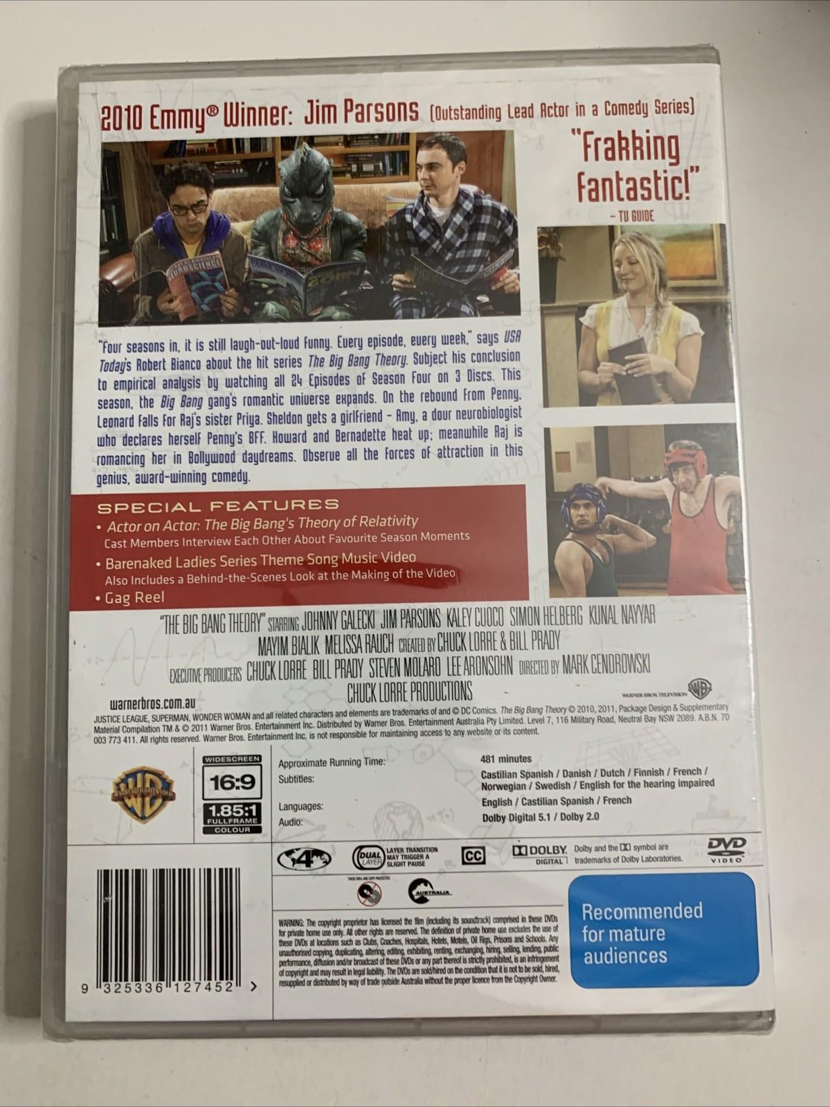 The Big Bang Theory : Season 4 (DVD, 2011) Region 4 NEW Sealed