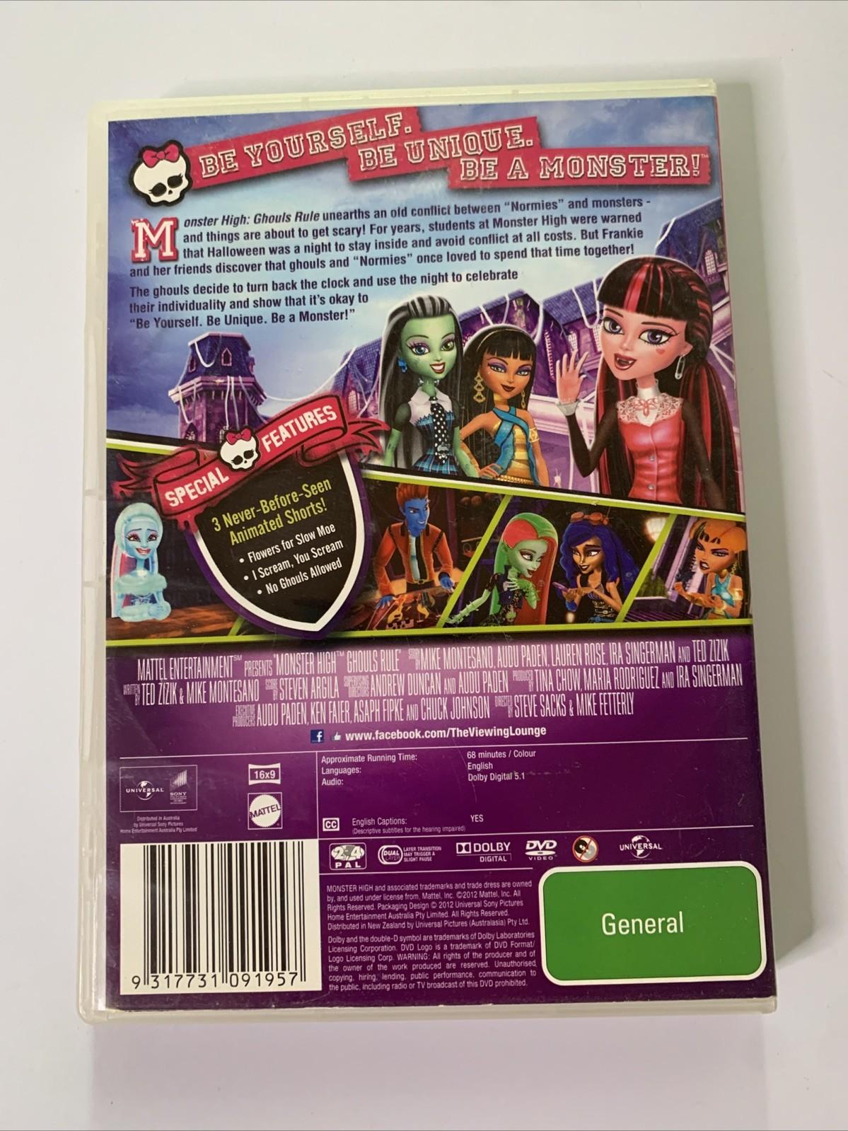 Monster High: Ghouls Rule (DVD, 2012) Animation Region 4 &2
