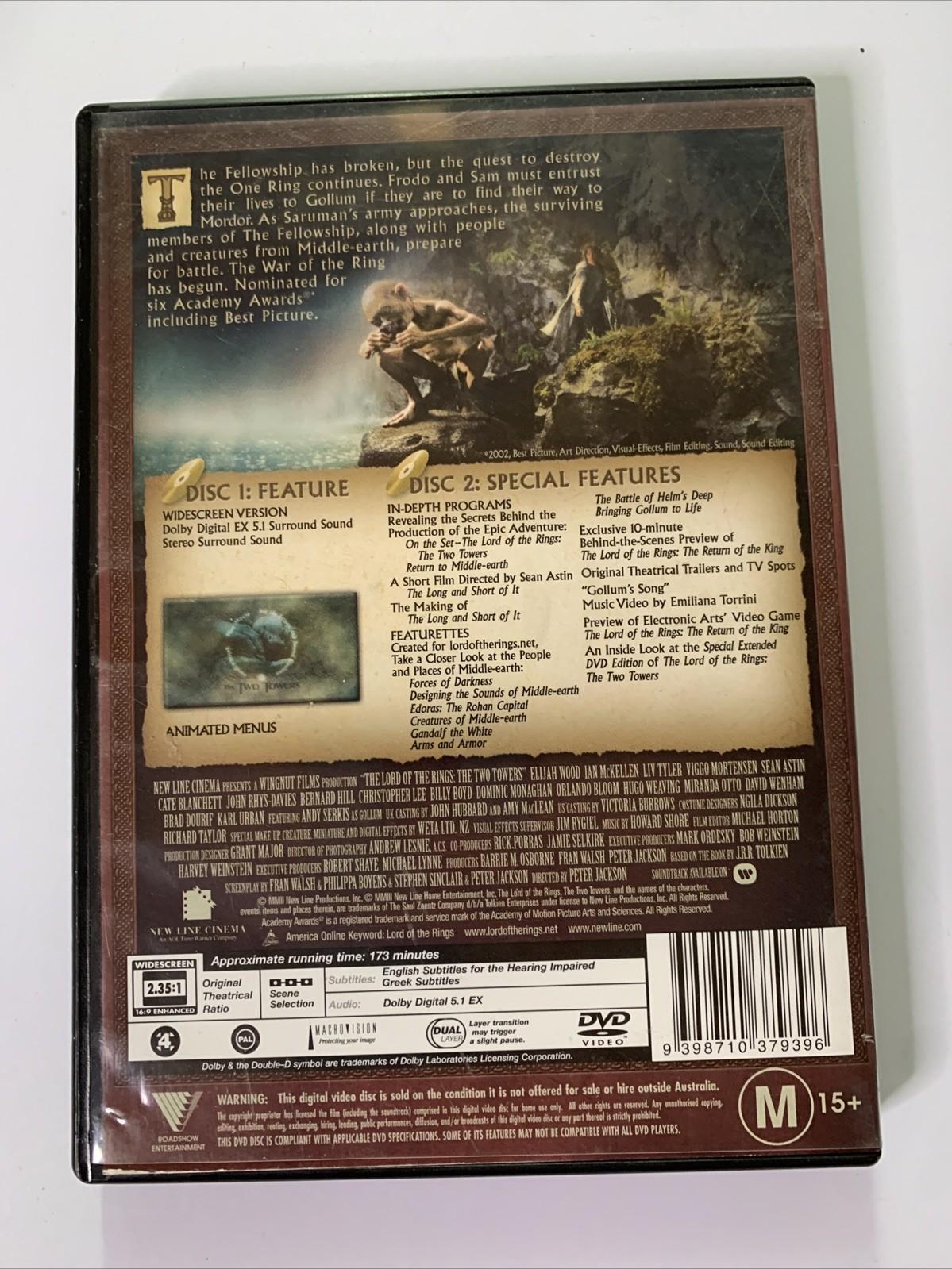 The Lord Of The Rings The Two Towers (DVD, 2002, 2-Discs) Region 4