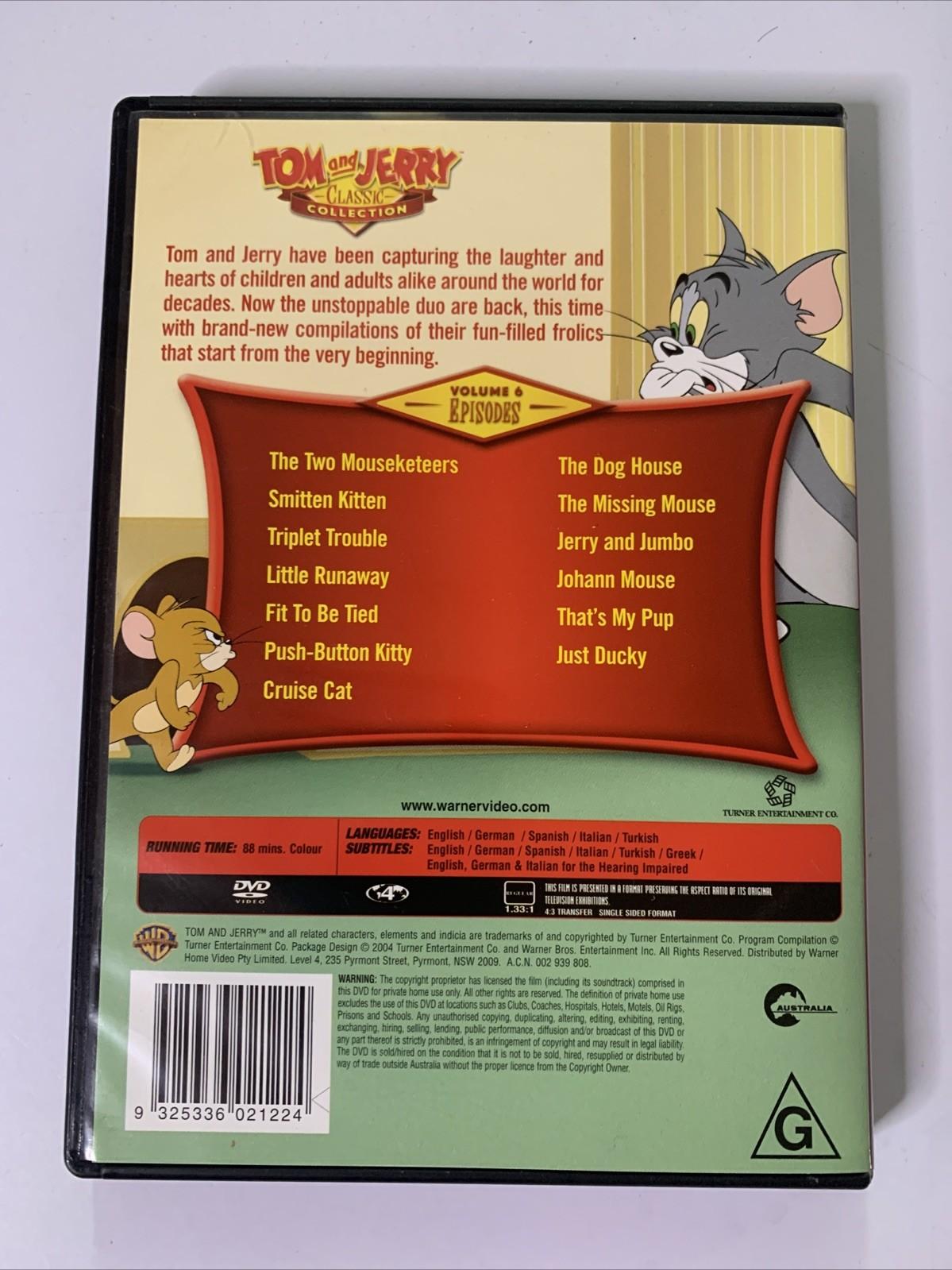 Tom And Jerry Classic Collection : Vol 6 (DVD, 2000) Animation Region 4