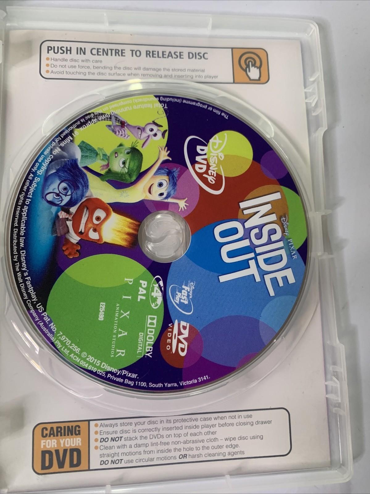 Inside Out (DVD, 2015) Pixar Disney Animated Film Region 4