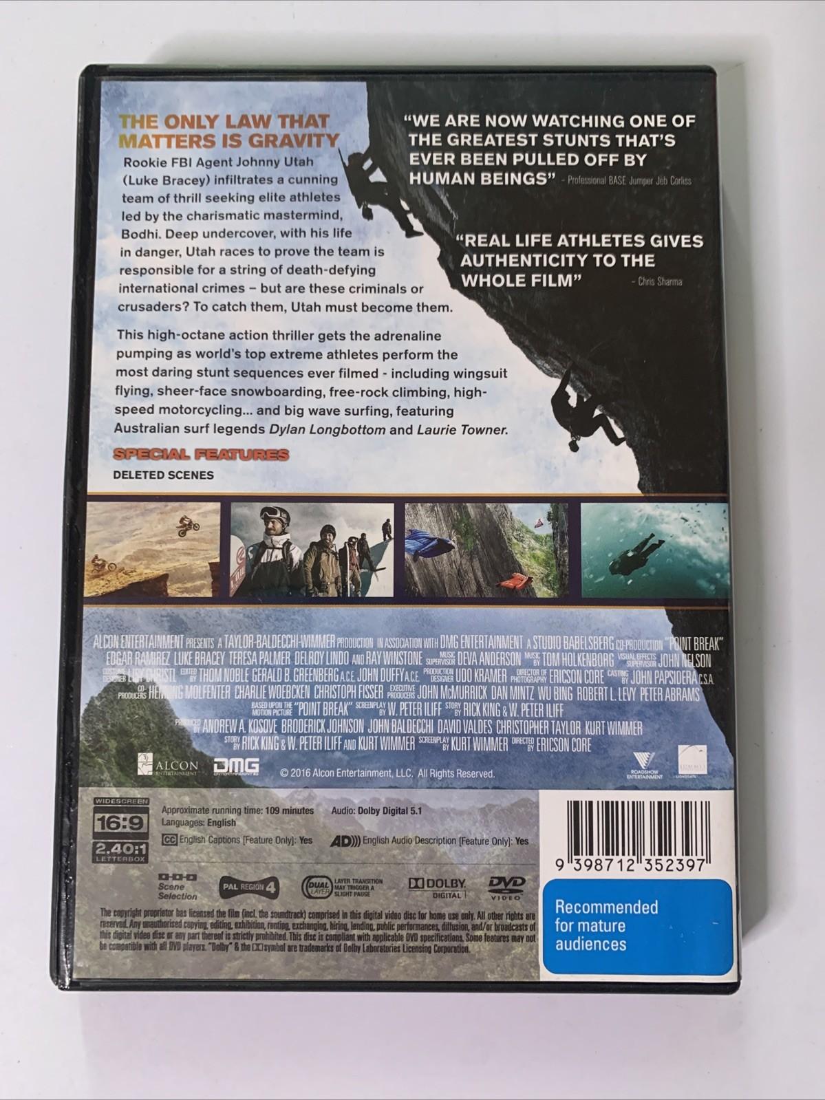 Point Break (DVD, 2015) Luke Bracey, Edgar Ramirez Region 4