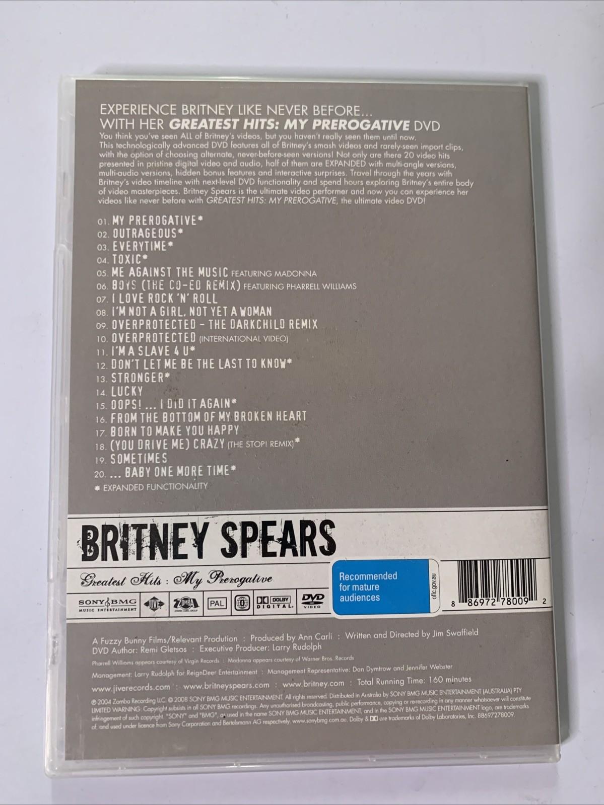 Britney Spears – Greatest Hits: My Prerogative (DVD, 2008) All Regions