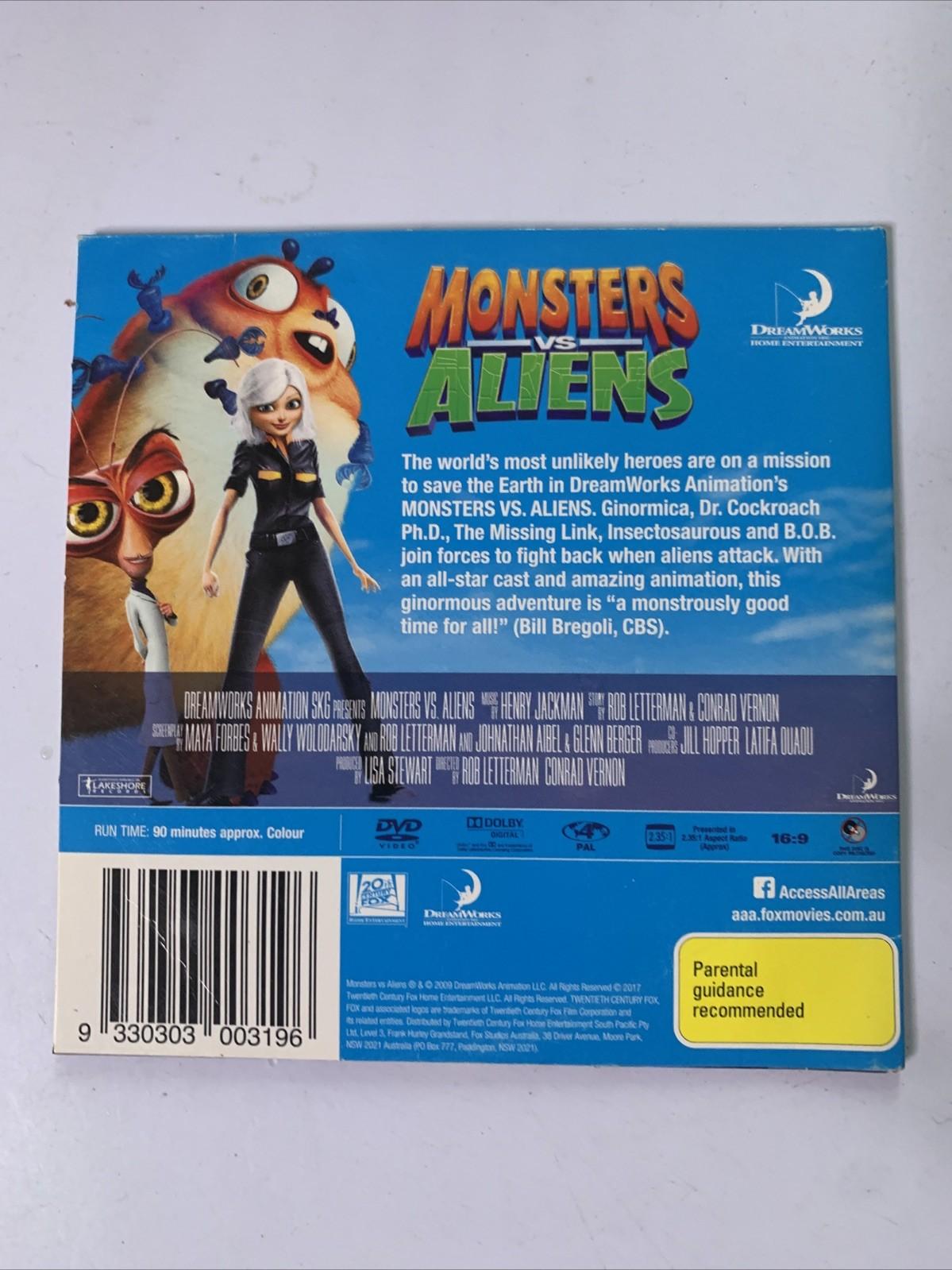 opening to monsters vs aliens 2009 dvd Monsters Vs Aliens (DVD, 2009) DreamWorks Animation Region 4