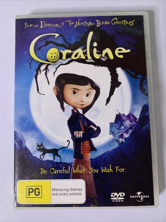 Coraline (DVD, 2009) Dakota Fanning, Teri Hatcher Animation Region 4