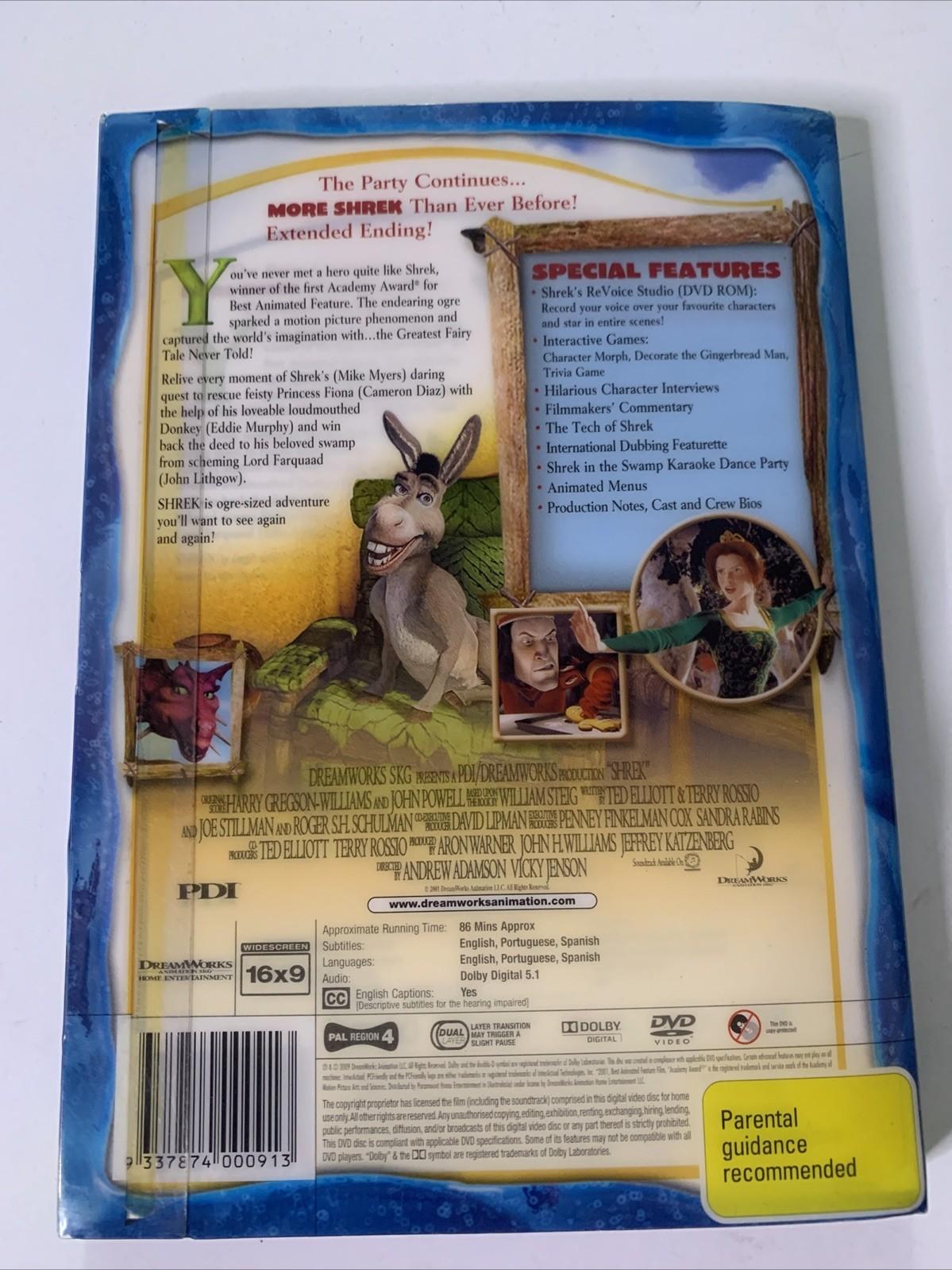 Shrek (DVD, 2001) Eddie Murphy, Mike Myers, Cameron Diaz Region 4