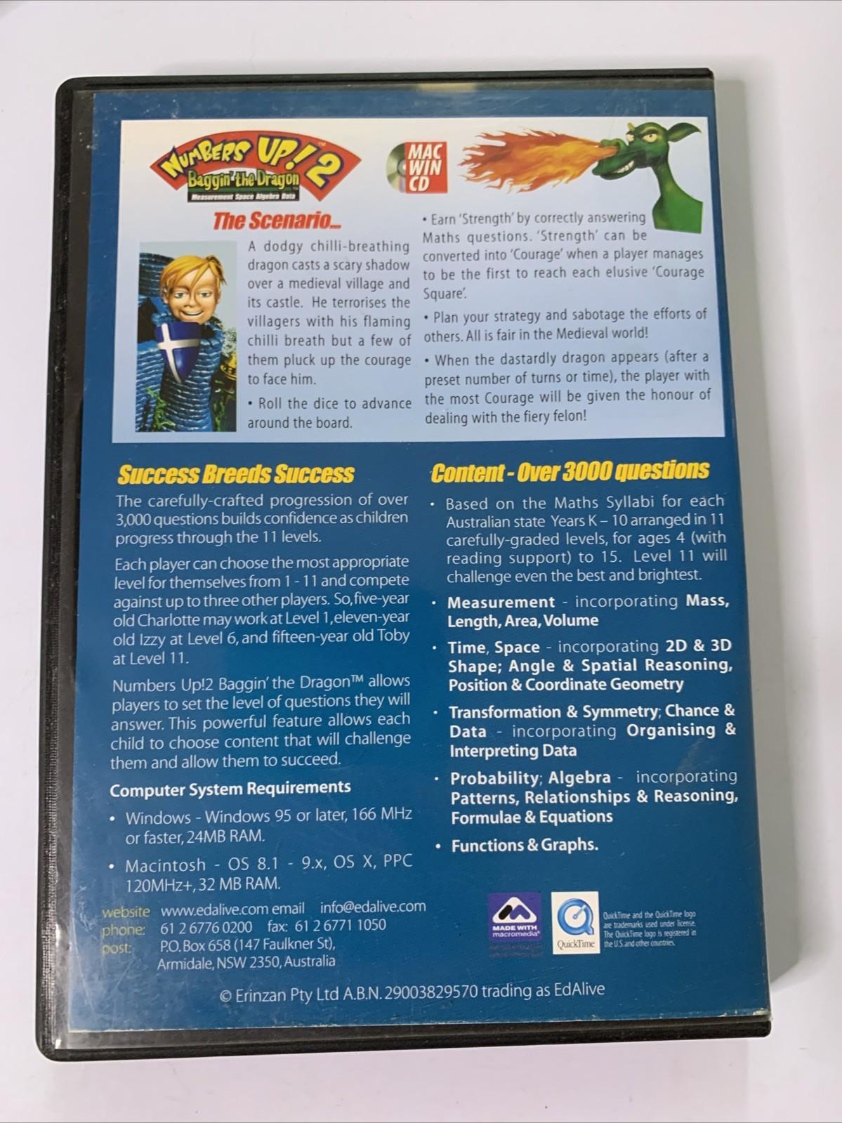 Numbers Up! 2 : Baggin' The Dragon PC CD-ROM Windows Mac Educational Game