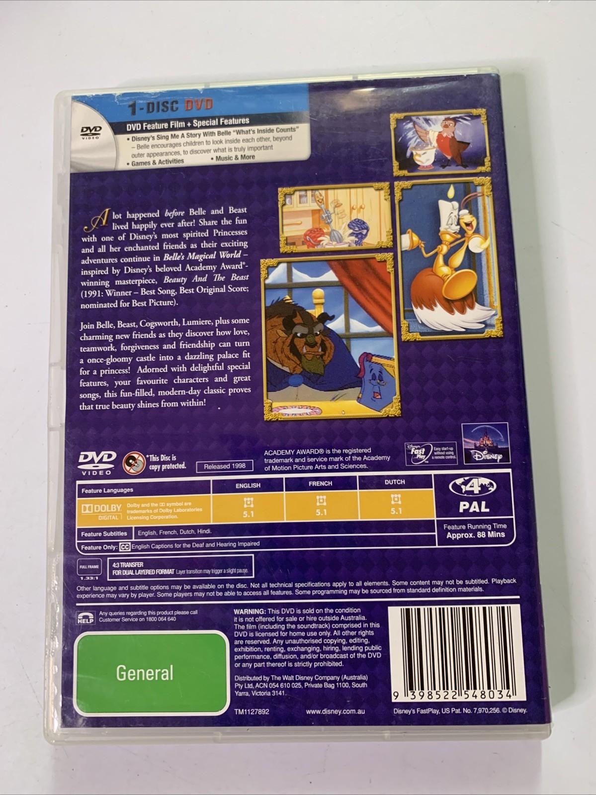Disney Beauty And The Beast:Belle's Magical World (DVD, 1997) Region 4