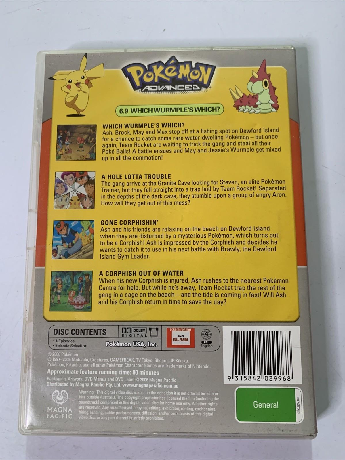 Pokemon Advanced : Which Wurmple's Which? 6.9 (DVD, 1998) Anime Region 4