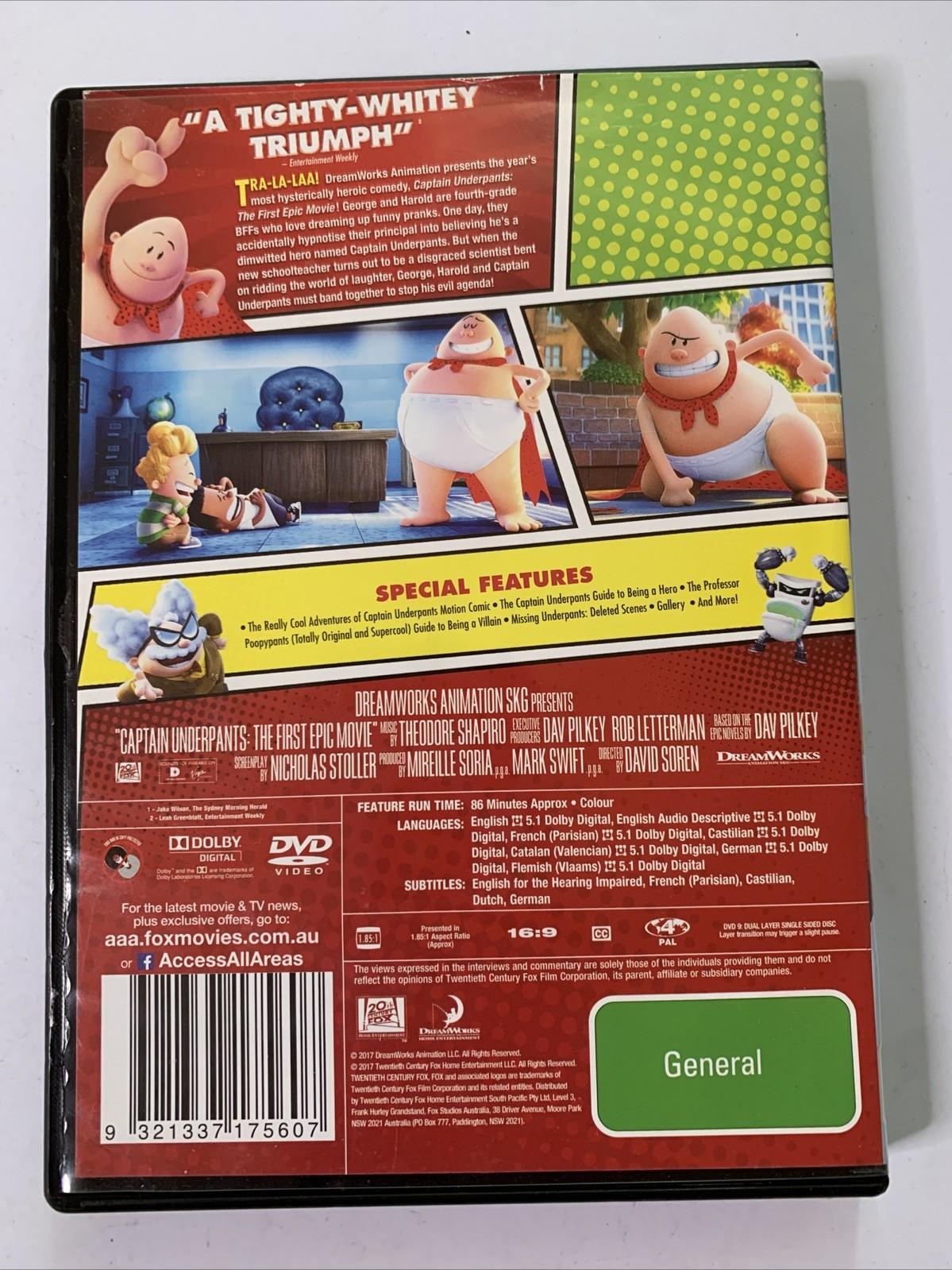 Captain Underpants (DVD, 2017) DreamWorks Animation Region 4