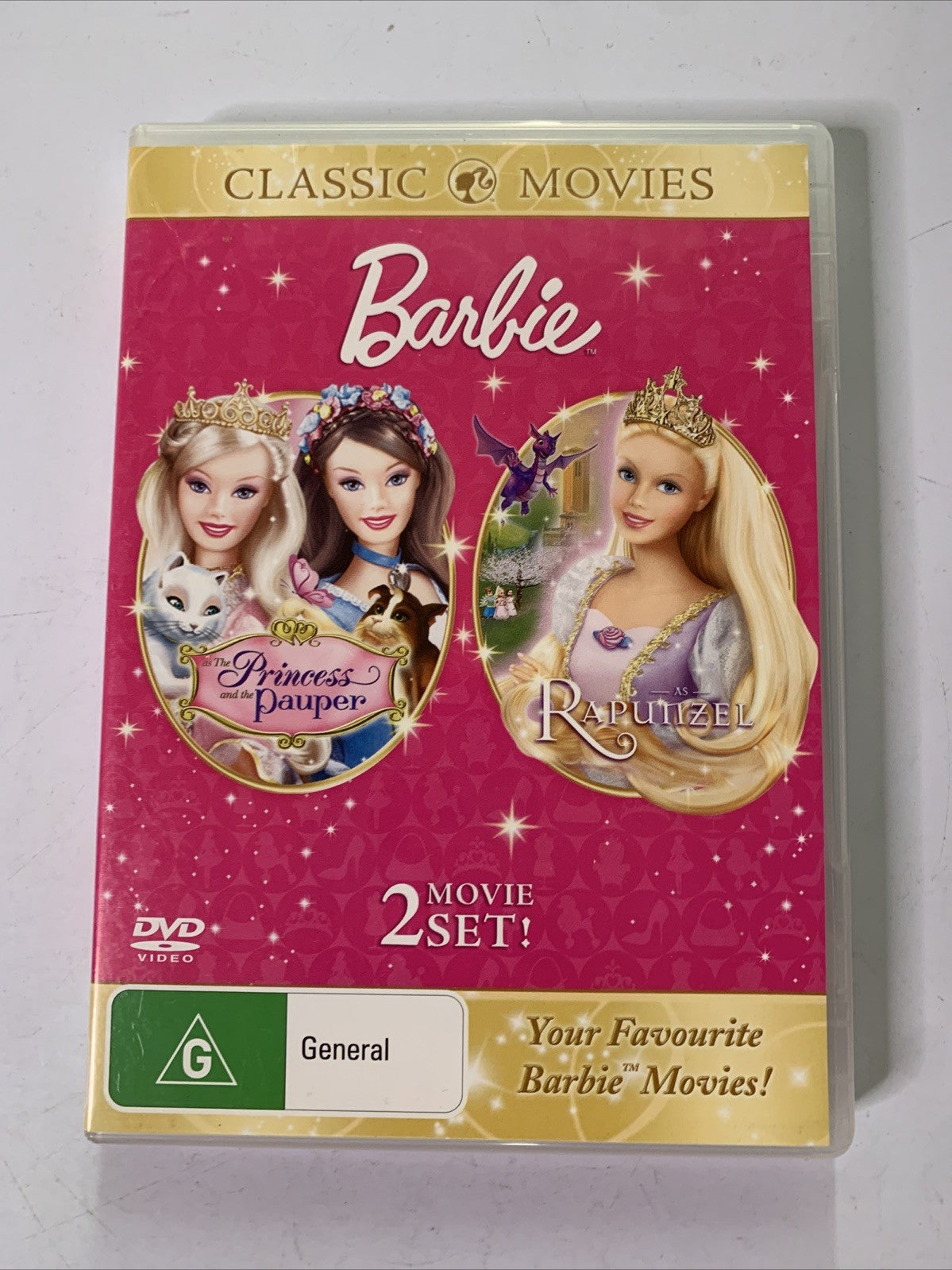 Barbie: The Princess And The Pauper & Rapunzel (DVD, 2004, 2-Discs) Region 4 &2