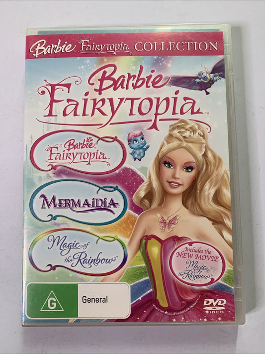 Barbie Triple Pack: Fairytopia / Mermaidia / Magic Of The Rainbow (DVD, 2007)