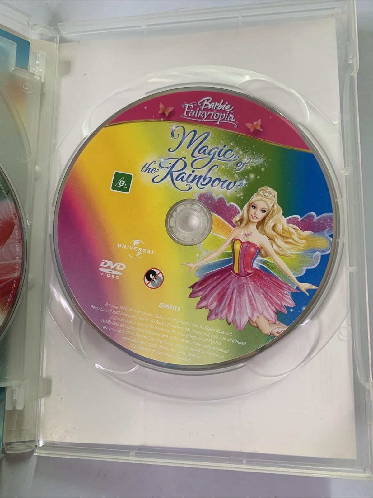 Barbie Triple Pack: Fairytopia / Mermaidia / Magic Of The Rainbow (DVD, 2007)