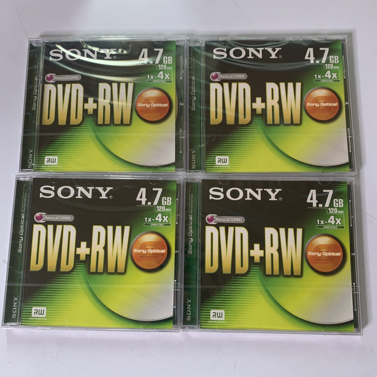4x Sony DVD+RW Disc 4.7GB 120 High Quality BRAND NEW Sealed – Retro Unit