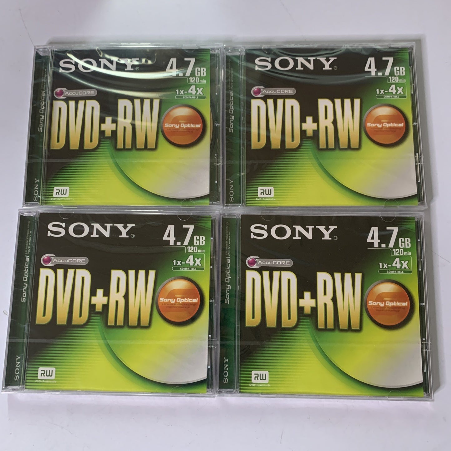 4x Sony DVD+RW Disc 4.7GB 120 High Quality BRAND NEW Sealed