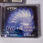 3x TDK DVD+R Recordable Blank Media 8X Speed 8.5GB  BRAND NEW Sealed
