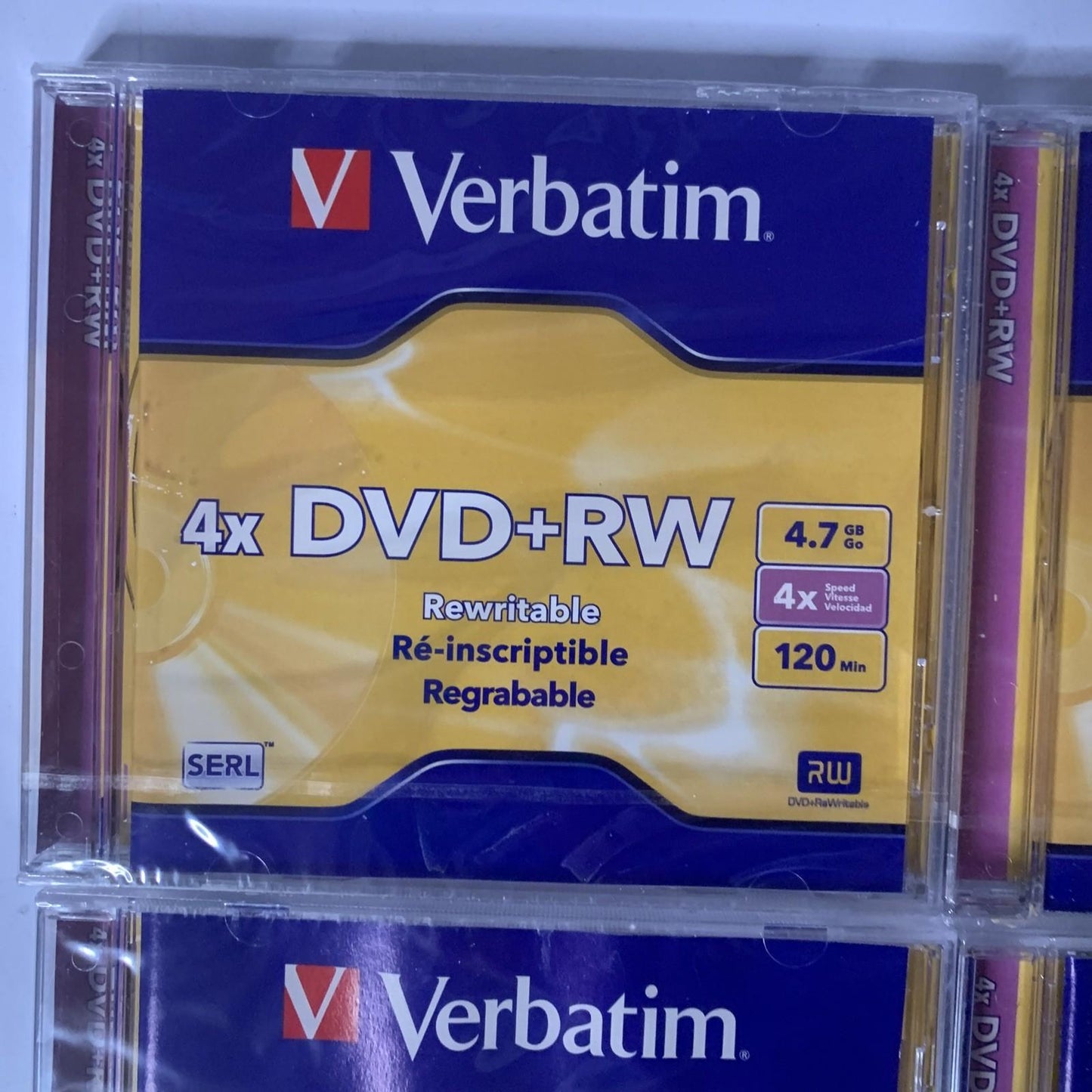 4x Verbatim DVD+RW 4.7GB Blank Media NEW Sealed