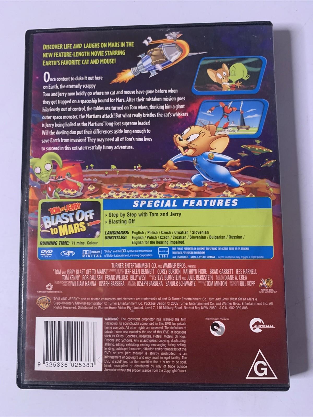 Tom And Jerry Blast Off To Mars (DVD, 2005) Animation Region 4