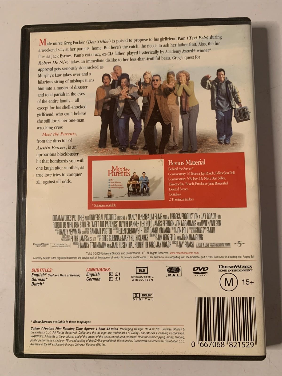 Meet the Parents (DVD, 2000) Ben Stiller, Robert De Niro Region 4