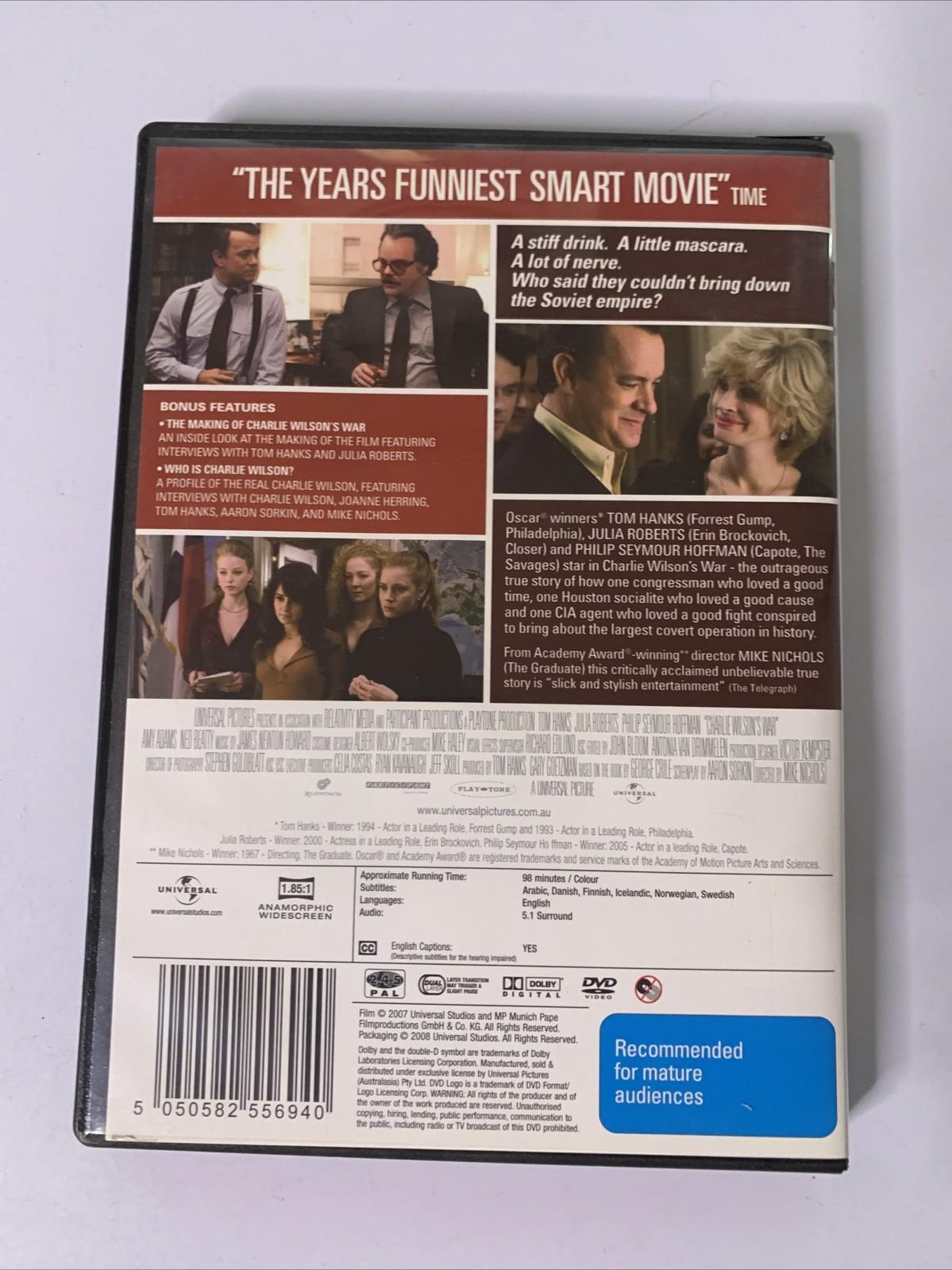 Charlie Wilson's War (DVD, 2007) Tom Hanks, Julia Roberts Region 4 &2