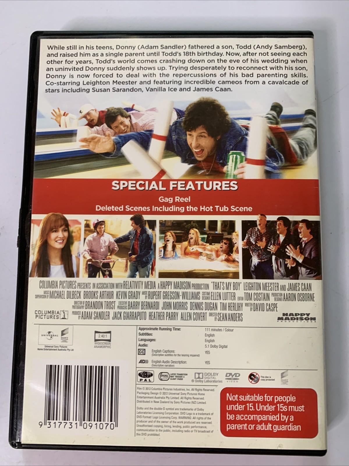 That's My Boy (DVD, 2012) Adam Sandler, Andy Samberg Comedy Region 4